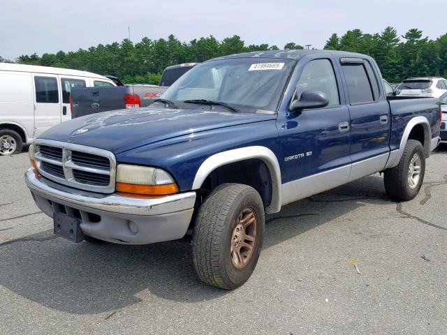 1B7HG2AN81S329104 - 2001 DODGE DAKOTA QUA BLUE photo 2