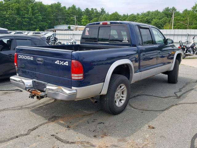 1B7HG2AN81S329104 - 2001 DODGE DAKOTA QUA BLUE photo 4