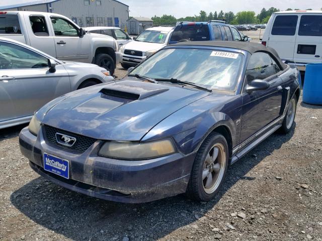 1FAFP45X71F180777 - 2001 FORD MUSTANG GT BLUE photo 2