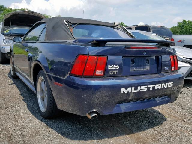 1FAFP45X71F180777 - 2001 FORD MUSTANG GT BLUE photo 3