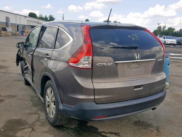 2HKRM4H76EH648103 - 2014 HONDA CR-V EXL GRAY photo 3