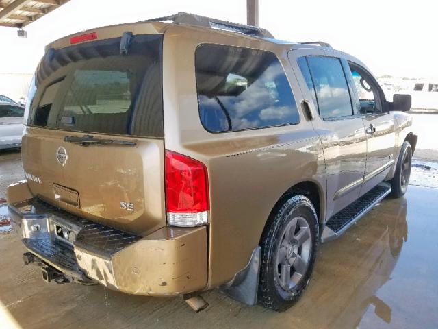 5N1AA08A85N705262 - 2005 NISSAN ARMADA SE GOLD photo 4