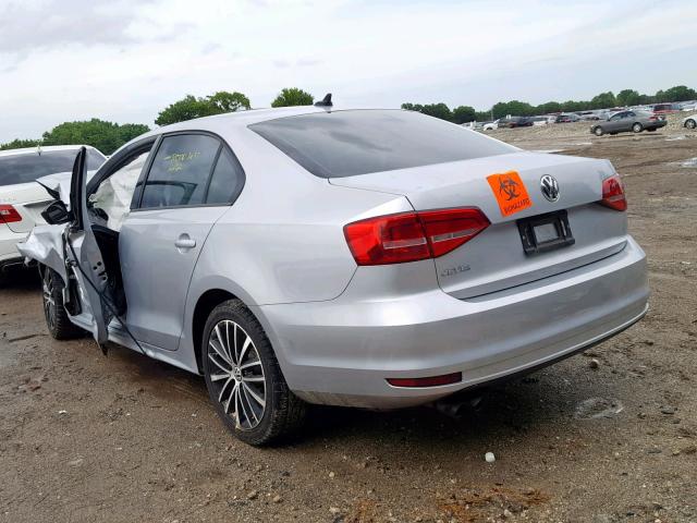 3VW2K7AJ8FM240662 - 2015 VOLKSWAGEN JETTA BASE SILVER photo 3