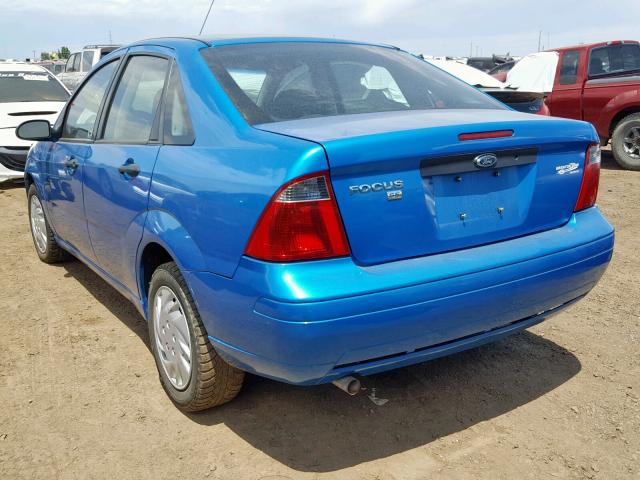 1FAFP34N97W233739 - 2007 FORD FOCUS ZX4 BLUE photo 3