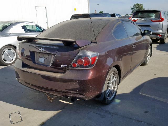 JTKDE167X80237838 - 2008 TOYOTA SCION TC MAROON photo 4