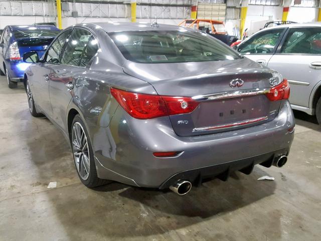 JN1BV7AR2EM705269 - 2014 INFINITI Q50 BASE GRAY photo 3