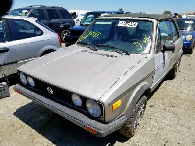 WVWCA0150FK022212 - 1985 VOLKSWAGEN GOLF CABRI GRAY photo 2