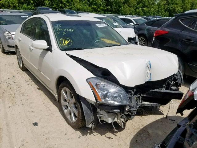 1N4BA41E68C800437 - 2008 NISSAN MAXIMA SE WHITE photo 1