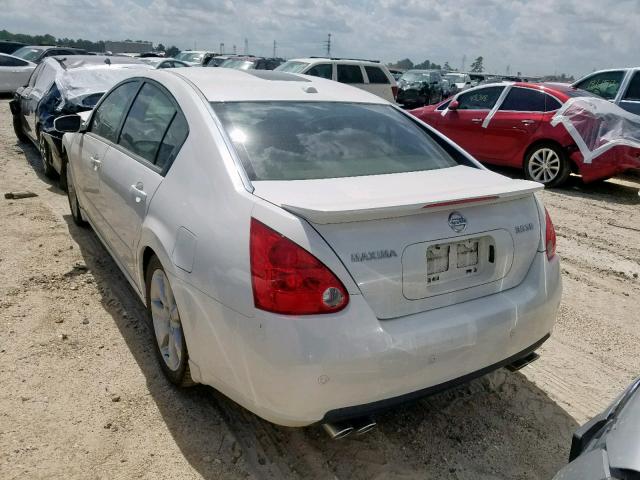 1N4BA41E68C800437 - 2008 NISSAN MAXIMA SE WHITE photo 3