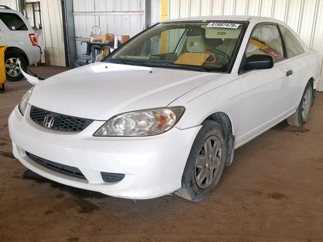 1HGEM22195L036403 - 2005 HONDA CIVIC DX V WHITE photo 2