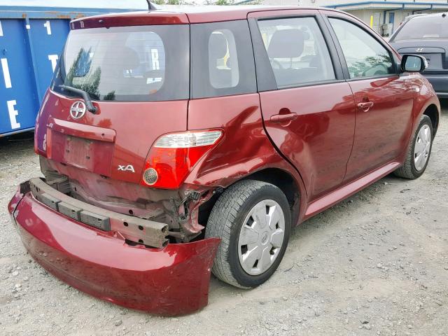 JTKKT624665009082 - 2006 TOYOTA SCION XA BURGUNDY photo 4