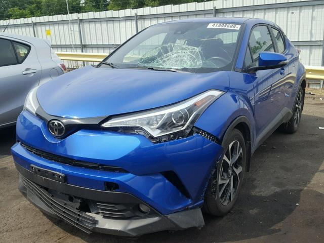 NMTKHMBX0JR026176 - 2018 TOYOTA C-HR XLE BLUE photo 2