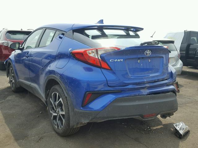 NMTKHMBX0JR026176 - 2018 TOYOTA C-HR XLE BLUE photo 3