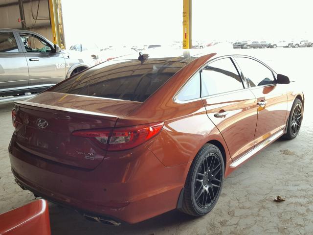 5NPE34AB0FH190415 - 2015 HYUNDAI SONATA SPO ORANGE photo 4