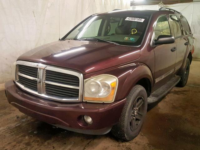 1D4HB48N85F605489 - 2005 DODGE DURANGO SL PURPLE photo 2