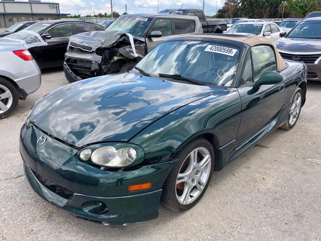 JM1NB353040400344 - 2004 MAZDA MX-5 MIATA GREEN photo 2