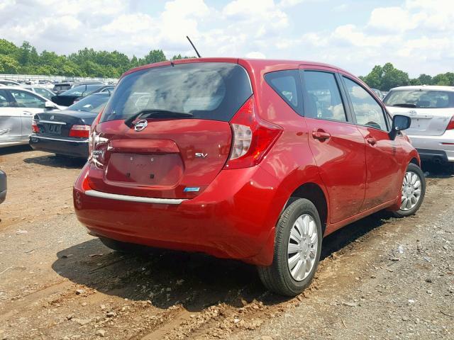 3N1CE2CP3FL445804 - 2015 NISSAN VERSA NOTE RED photo 4