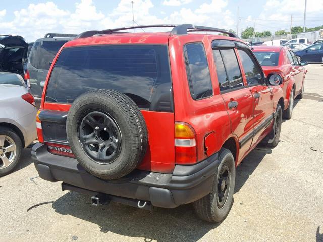 2CNBE13C516955807 - 2001 CHEVROLET TRACKER RED photo 4