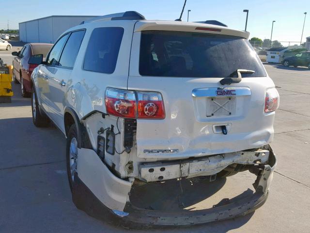 1GKLRKED7AJ146308 - 2010 GMC ACADIA SL WHITE photo 3