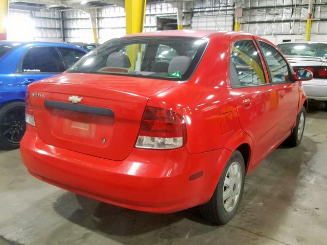 KL1TJ52674B228653 - 2004 CHEVROLET AVEO LS RED photo 4