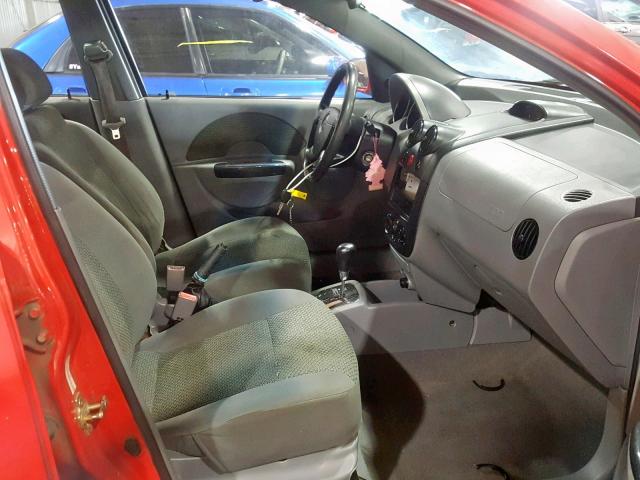 KL1TJ52674B228653 - 2004 CHEVROLET AVEO LS RED photo 5