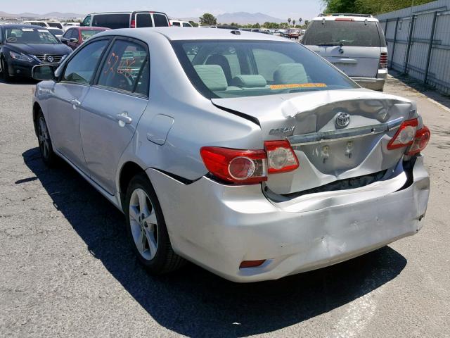 5YFBU4EE8DP202069 - 2013 TOYOTA COROLLA BA SILVER photo 3