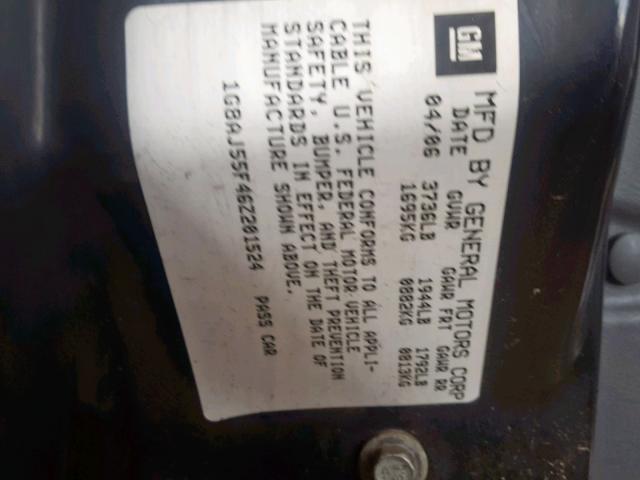 1G8AJ55F46Z201524 - 2006 SATURN ION LEVEL SILVER photo 10