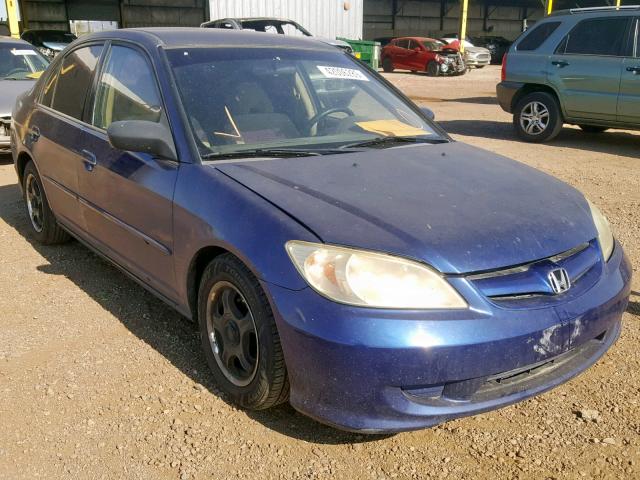 2HGES16395H519690 - 2005 HONDA CIVIC DX V BLUE photo 1