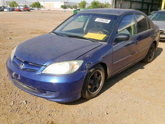 2HGES16395H519690 - 2005 HONDA CIVIC DX V BLUE photo 2