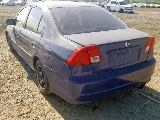 2HGES16395H519690 - 2005 HONDA CIVIC DX V BLUE photo 3