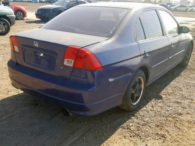 2HGES16395H519690 - 2005 HONDA CIVIC DX V BLUE photo 4