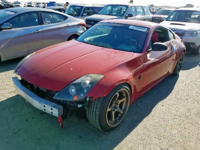 JN1AZ34D34T164729 - 2004 NISSAN 350Z COUPE RED photo 2