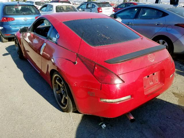 JN1AZ34D34T164729 - 2004 NISSAN 350Z COUPE RED photo 3