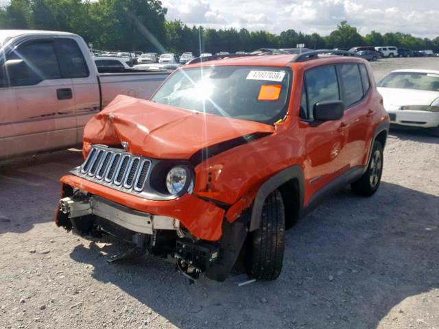 ZACCJAAT7GPD86557 - 2016 JEEP RENEGADE S ნარინჯისფერი ფოტო 2
