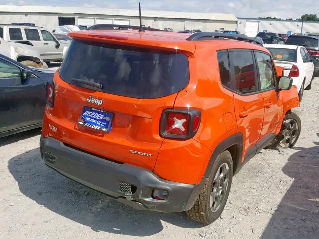 ZACCJAAT7GPD86557 - 2016 JEEP RENEGADE S ნარინჯისფერი ფოტო 4