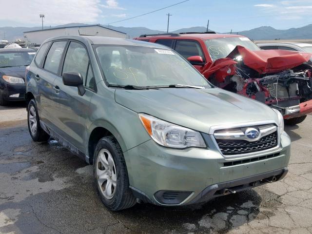 JF2SJAAC8EG450032 - 2014 SUBARU FORESTER 2 GREEN photo 1