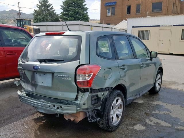 JF2SJAAC8EG450032 - 2014 SUBARU FORESTER 2 GREEN photo 4