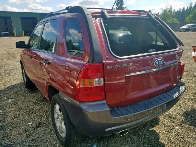 KNDJE723X87480542 - 2008 KIA SPORTAGE E RED photo 3