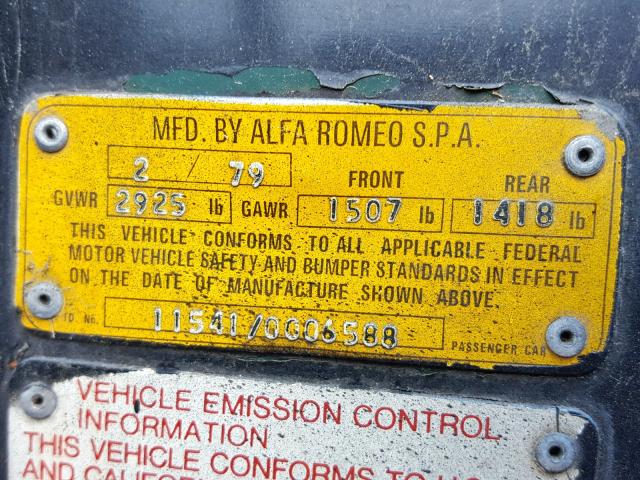 AR115410006588 - 1979 ALFA ROMEO ROMEO BLUE photo 10