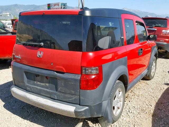 5J6YH28635L004818 - 2005 HONDA ELEMENT EX RED photo 4