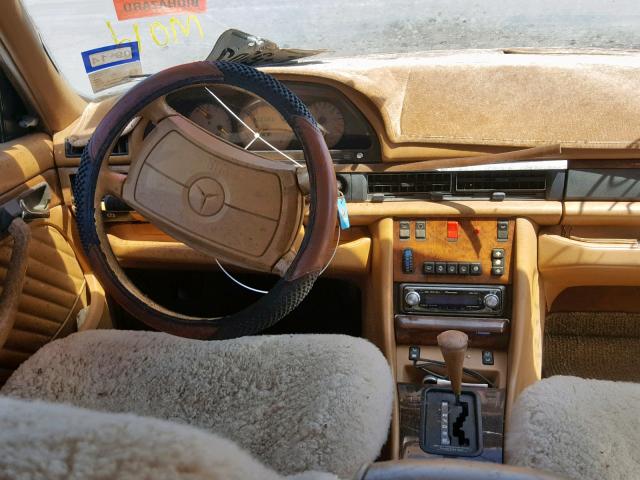 WDBCA39E3MA568381 - 1991 MERCEDES-BENZ 560 SEL GOLD photo 9