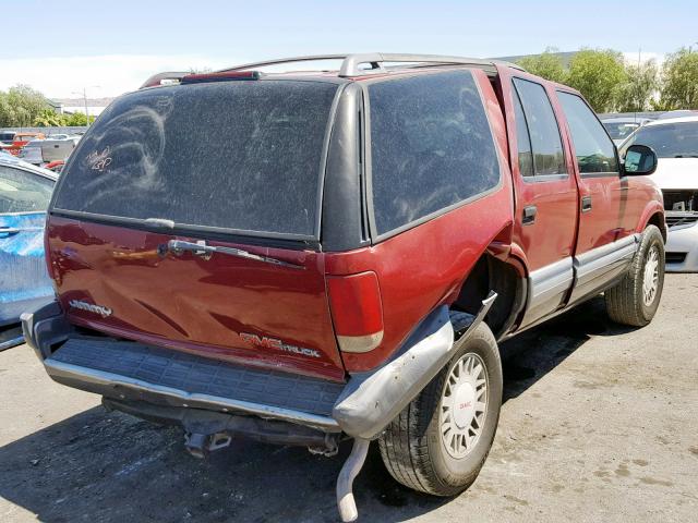 1GKDT13W4T2572278 - 1996 GMC JIMMY RED photo 4