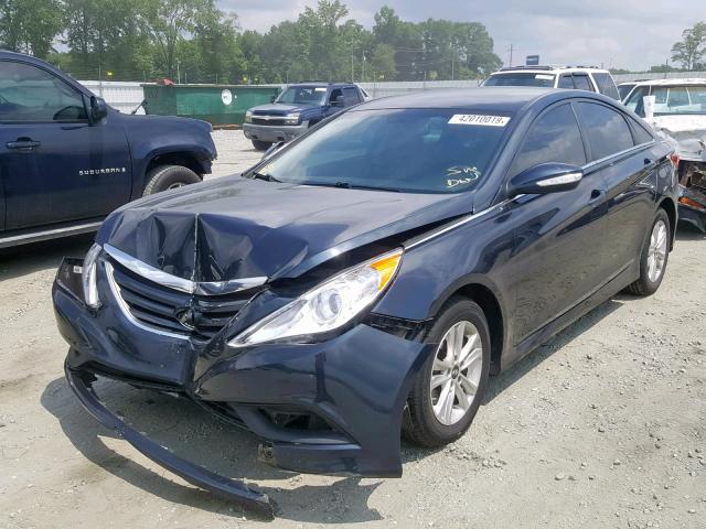 5NPEB4AC0EH920236 - 2014 HYUNDAI SONATA GLS BLUE photo 2