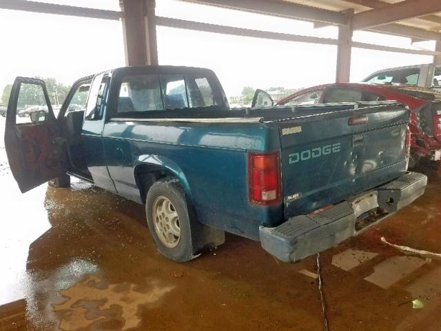 1B7GL23XXRW130629 - 1994 DODGE DAKOTA GREEN photo 3