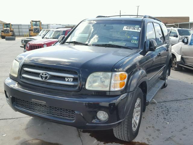 5TDZT38A84S211687 - 2004 TOYOTA SEQUOIA LI BLACK photo 2