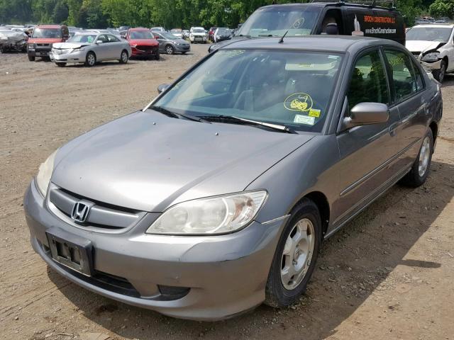 JHMES96635S000777 - 2005 HONDA CIVIC HYBR GRAY photo 2