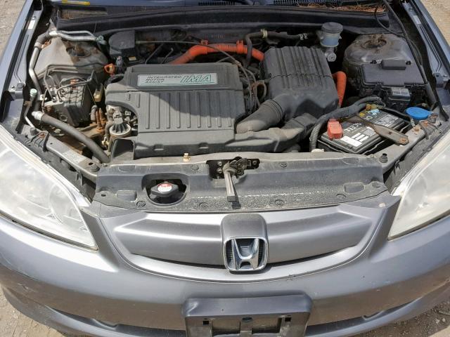 JHMES96635S000777 - 2005 HONDA CIVIC HYBR GRAY photo 7