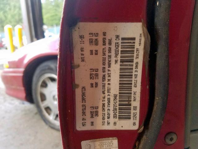 2B3HD56F2TH179482 - 1996 DODGE INTREPID E MAROON photo 10