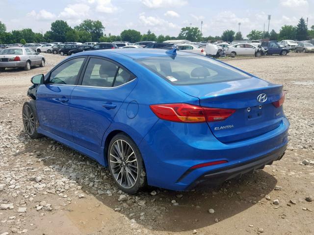 KMHD04LB8HU319653 - 2017 HYUNDAI ELANTRA SP BLUE photo 3