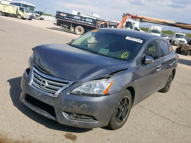 3N1AB7AP8FY363828 - 2015 NISSAN SENTRA S SILVER photo 2